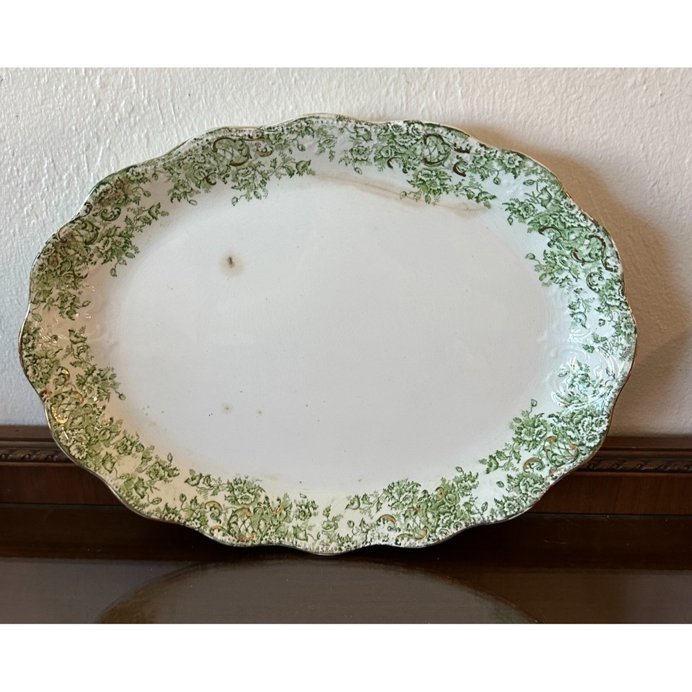 Antique Bishop Stonier 16 x 12'' England Carlyle‎ Semi Porcelain Platter Tray